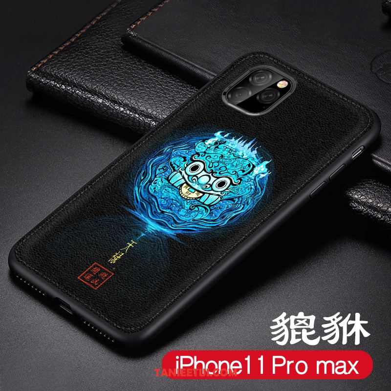 Etui iPhone 11 Pro Max Tendencja All Inclusive Żółty, Futerał iPhone 11 Pro Max Relief Nubuku Ochraniacz