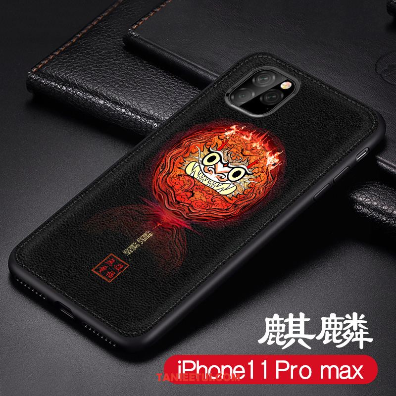 Etui iPhone 11 Pro Max Tendencja All Inclusive Żółty, Futerał iPhone 11 Pro Max Relief Nubuku Ochraniacz