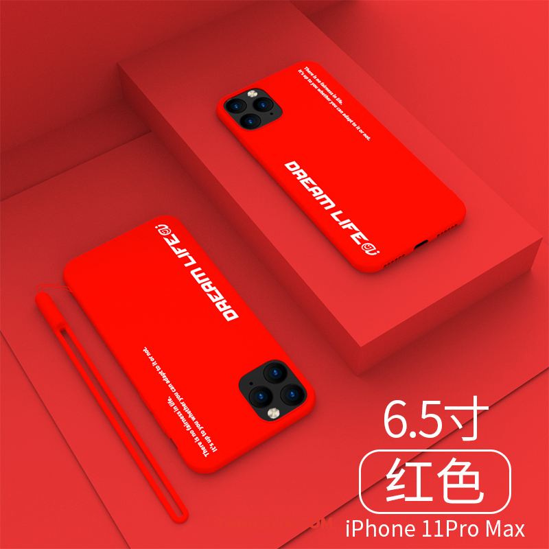 Etui iPhone 11 Pro Max Wiszące Ozdoby Czerwony Netto Cienkie, Obudowa iPhone 11 Pro Max Anti-fall Modna Marka Żółty