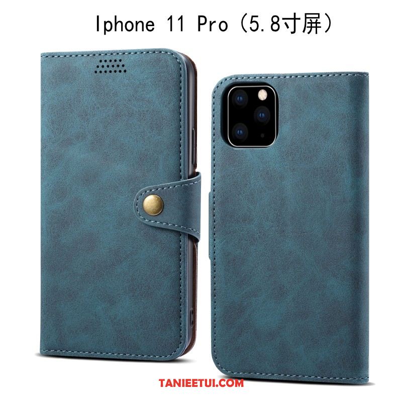 Etui iPhone 11 Pro Skórzany Futerał Szary Anti-fall, Obudowa iPhone 11 Pro Ochraniacz Telefon Komórkowy Miękki