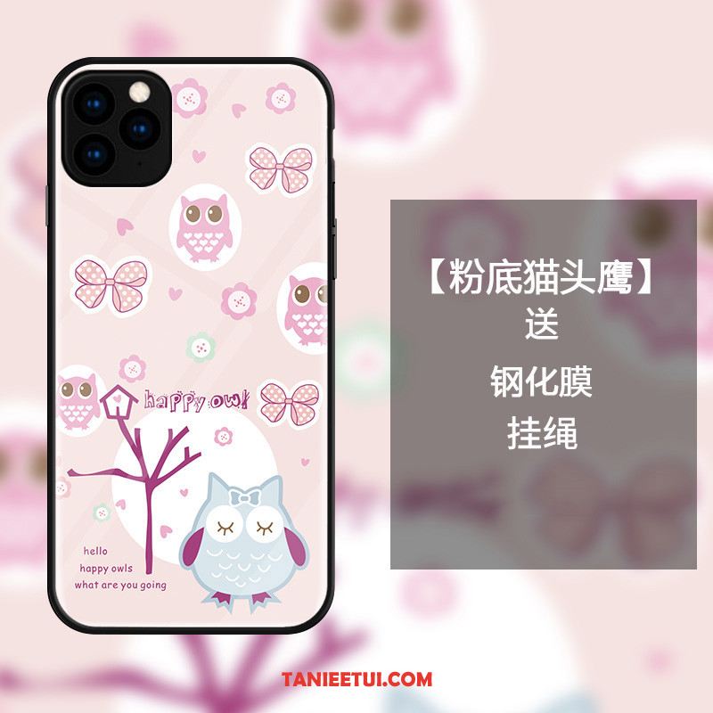 Etui iPhone 11 Pro Szkło Telefon Komórkowy Świeży, Pokrowce iPhone 11 Pro Anti-fall Różowe Kotek