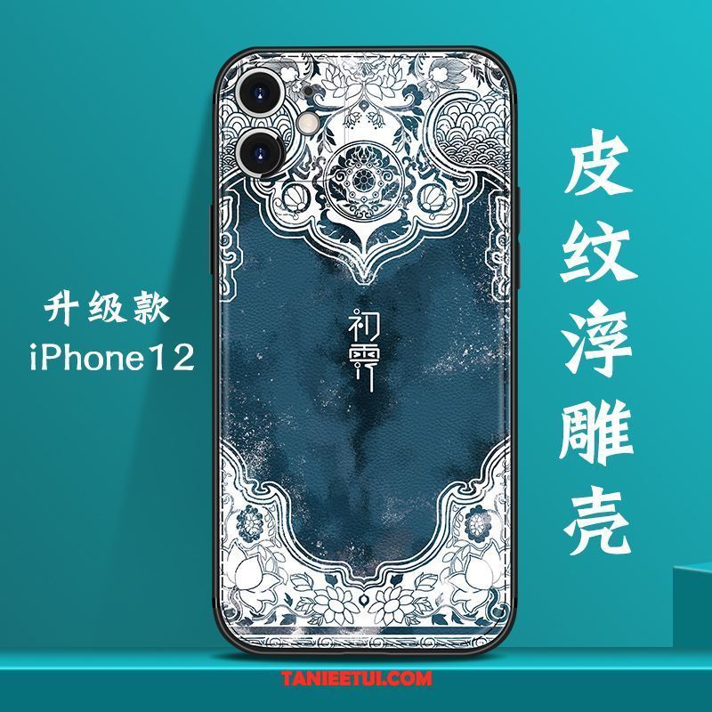Etui iPhone 12 Kreatywne Chiński Styl Anti-fall, Futerał iPhone 12 Modna Marka Nowy Niebieski