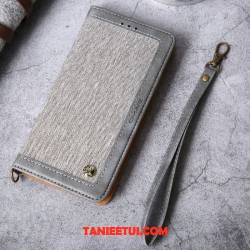 Etui iPhone 12 Ochraniacz Telefon Komórkowy Portfel, Obudowa iPhone 12 Denim Skórzany Futerał Wzór Braun