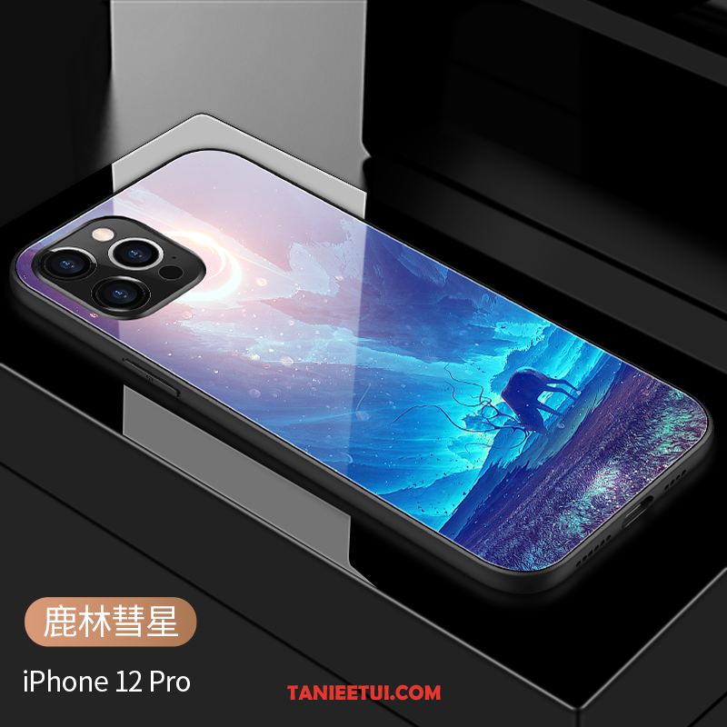 Etui iPhone 12 Pro Kreatywne Gwiaździsty Silikonowe, Pokrowce iPhone 12 Pro Lustro Anti-fall Szkło