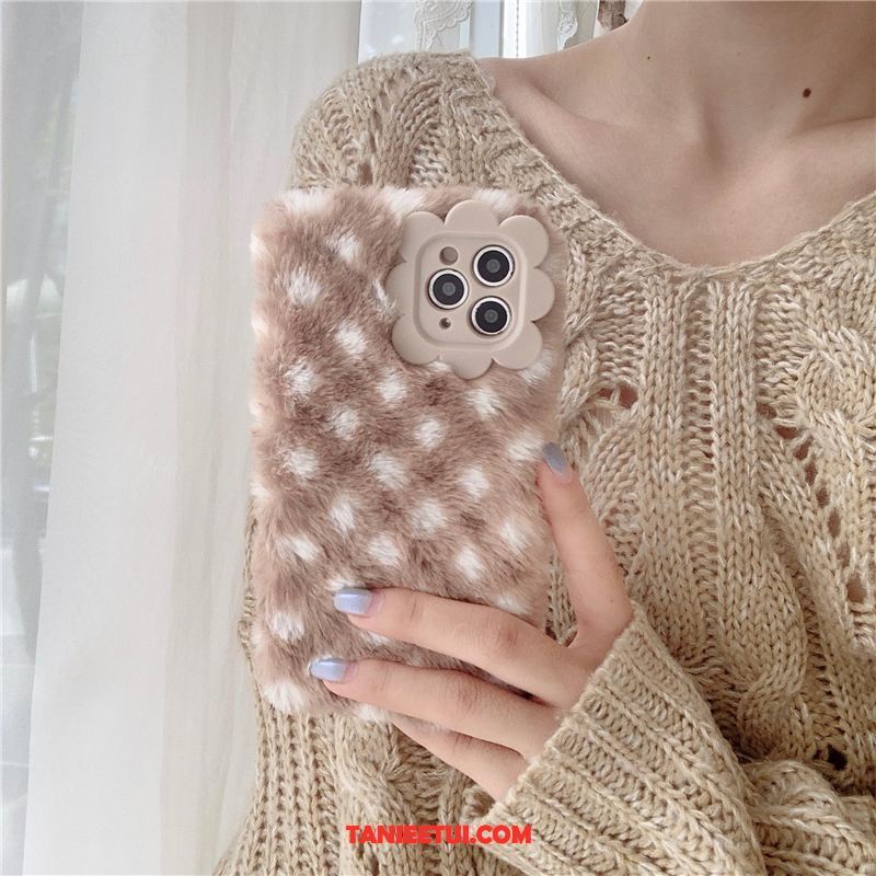 Etui iPhone 12 Pro Max Kreatywne W Kratę Pluszowa, Obudowa iPhone 12 Pro Max Osobowość Anti-fall Mieszane Kolory Beige