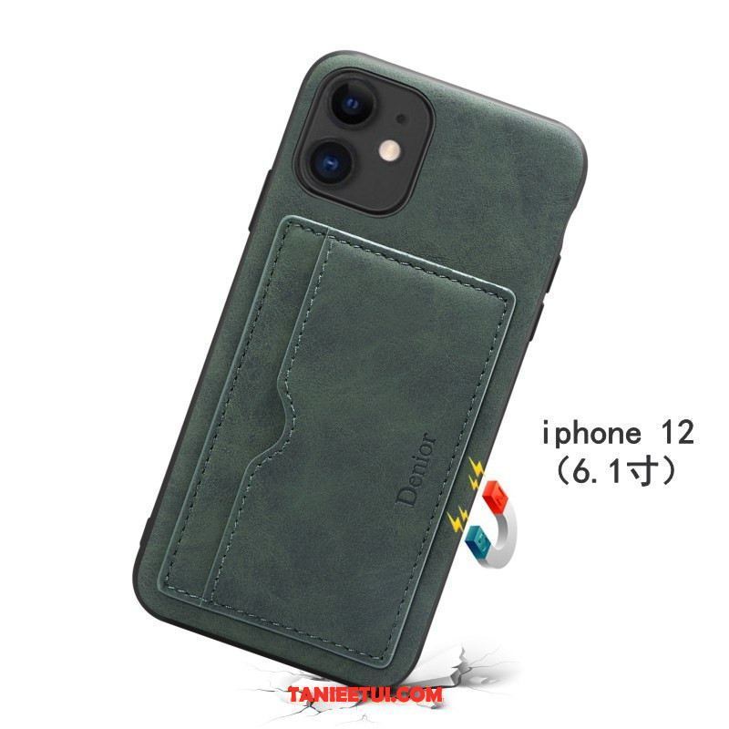 Etui iPhone 12 Wspornik Zielony Ochraniacz, Pokrowce iPhone 12 Anti-fall Cienka Telefon Komórkowy