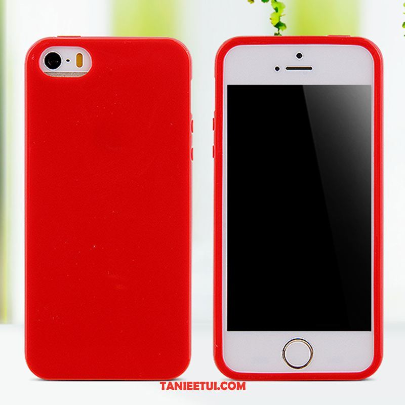 Etui iPhone 5c Telefon Komórkowy Czerwony Jednolity Kolor, Obudowa iPhone 5c Miękki Proszek Czarny