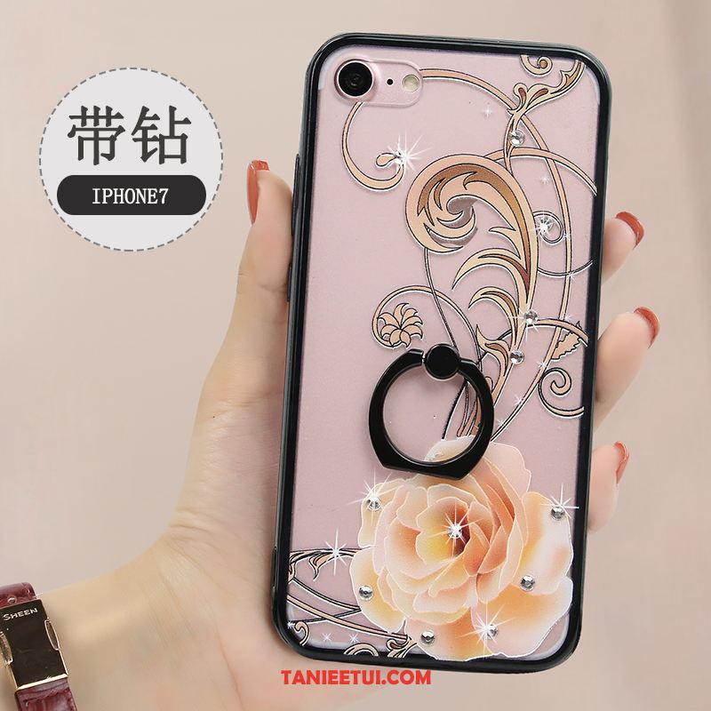 Etui iPhone 7 Plus Anti-fall Luksusowy Czerwony, Obudowa iPhone 7 Plus Ochraniacz Ring Rhinestone