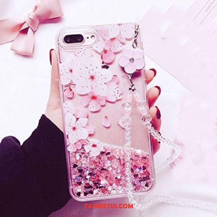 Etui iPhone 7 Plus Czerwony Silikonowe Telefon Komórkowy, Pokrowce iPhone 7 Plus Przezroczysty Ochraniacz Rhinestone