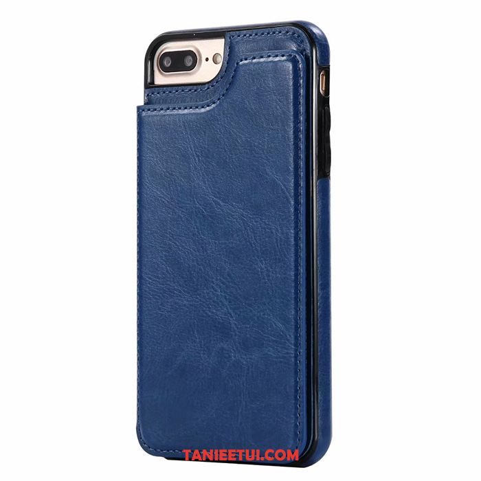 Etui iPhone 7 Plus Niebieski Biznes Portfel, Obudowa iPhone 7 Plus Karta Wspornik Pakiet Kart