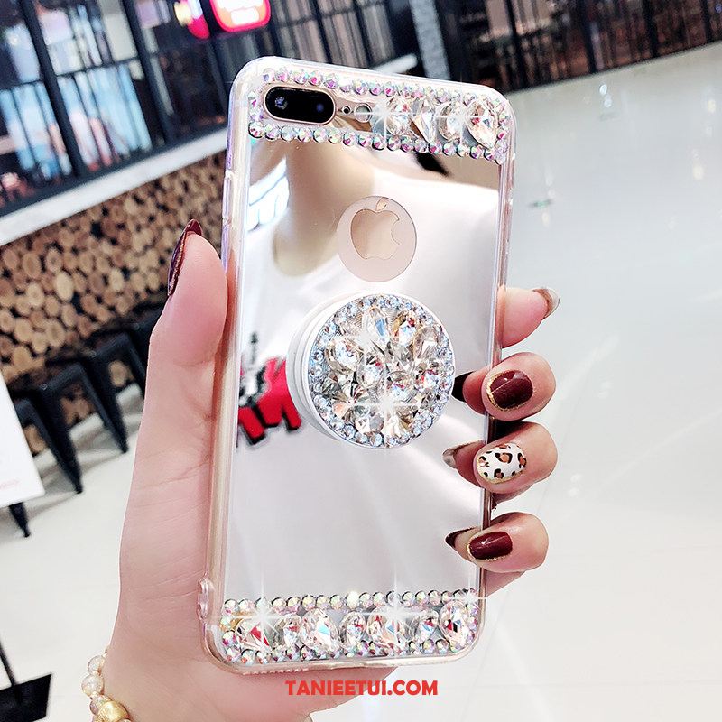 Etui iPhone 7 Plus Telefon Komórkowy Rhinestone Czerwony Netto, Obudowa iPhone 7 Plus Tendencja Lustro Ochraniacz