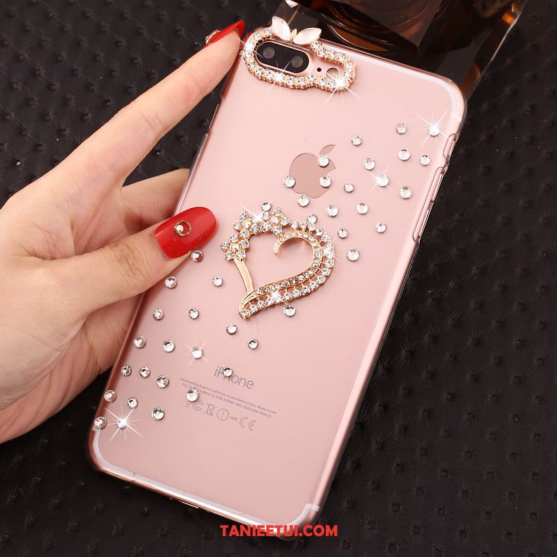 Etui iPhone 7 Plus Trudno Ochraniacz Kreatywne, Obudowa iPhone 7 Plus Rhinestone Przezroczysty Różowe