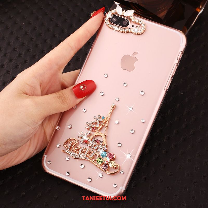 Etui iPhone 7 Plus Trudno Ochraniacz Kreatywne, Obudowa iPhone 7 Plus Rhinestone Przezroczysty Różowe