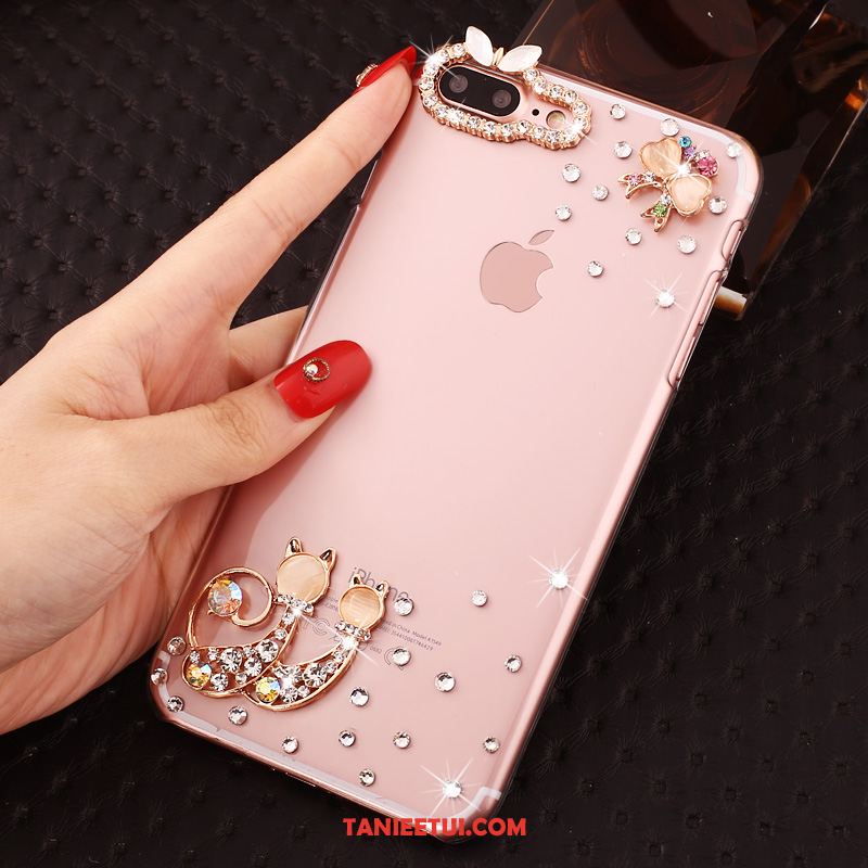 Etui iPhone 7 Plus Trudno Ochraniacz Kreatywne, Obudowa iPhone 7 Plus Rhinestone Przezroczysty Różowe