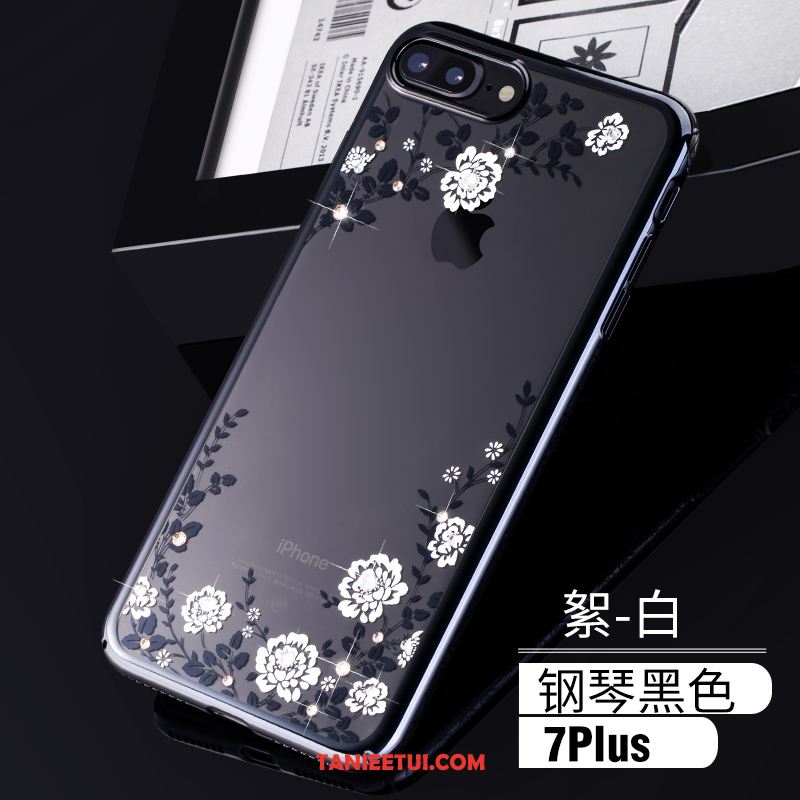 Etui iPhone 7 Plus Trudno Różowe Złoto Przezroczysty, Pokrowce iPhone 7 Plus Szkło Złoto Rhinestone