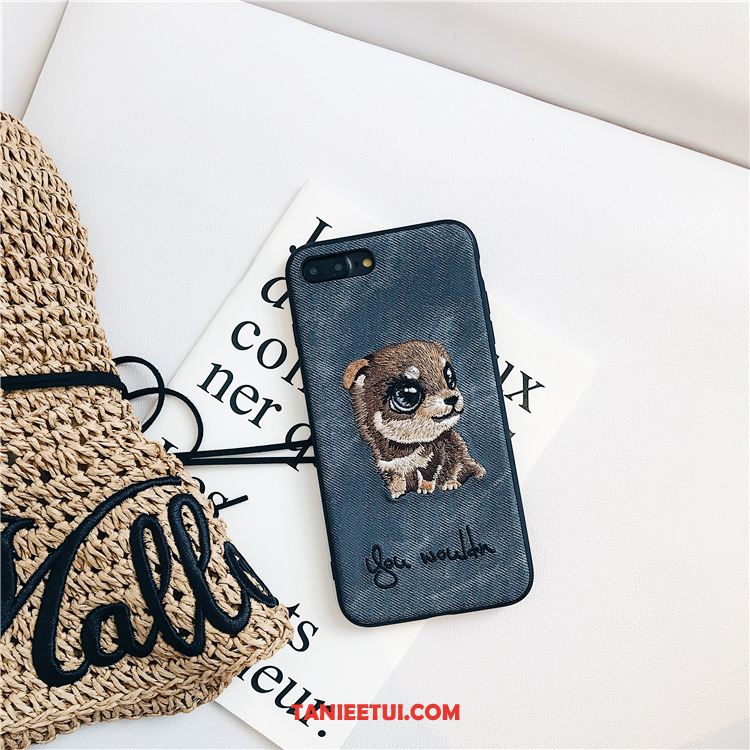 Etui iPhone 8 Plus Denim Eleganckie Silikonowe, Pokrowce iPhone 8 Plus Piękny Z Haftem Kreatywne