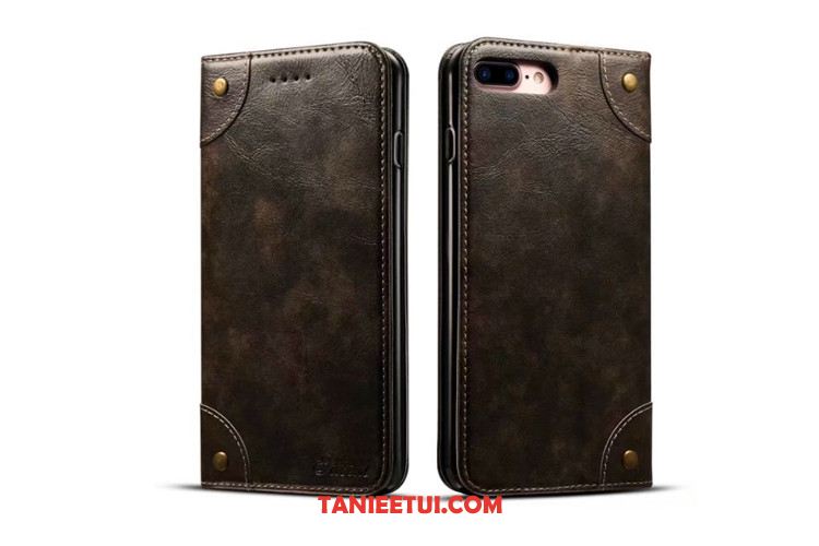 Etui iPhone 8 Plus Jasny Vintage Telefon Komórkowy, Futerał iPhone 8 Plus Miękki Portfel Anti-fall Braun