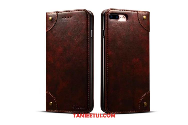 Etui iPhone 8 Plus Jasny Vintage Telefon Komórkowy, Futerał iPhone 8 Plus Miękki Portfel Anti-fall Braun