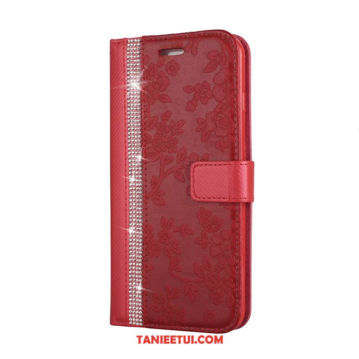 Etui iPhone 8 Plus Różowe Portfel Czerwony, Futerał iPhone 8 Plus Telefon Komórkowy Wiszące Ozdoby Klapa
