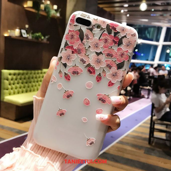 Etui iPhone 8 Plus Silikonowe Różowe Telefon Komórkowy, Obudowa iPhone 8 Plus Ochraniacz Wisząca Szyja Miękki