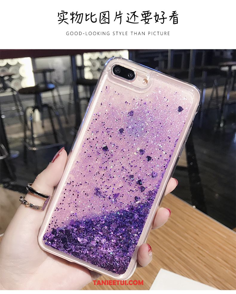 Etui iPhone 8 Plus Tendencja Różowe Quicksand, Futerał iPhone 8 Plus Purpurowy Kreatywne Liquid