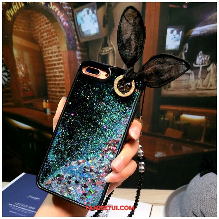 Etui iPhone 8 Plus Wiszące Ozdoby Purpurowy Bunny, Futerał iPhone 8 Plus Quicksand Liquid Kreatywne