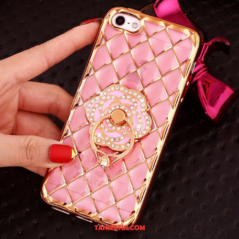 Etui iPhone Se Ring Rhinestone Różowe Złoto, Futerał iPhone Se Ochraniacz Silikonowe Proszek