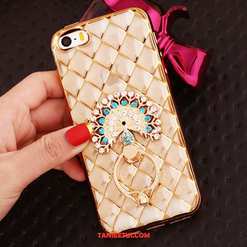 Etui iPhone Se Ring Rhinestone Różowe Złoto, Futerał iPhone Se Ochraniacz Silikonowe Proszek