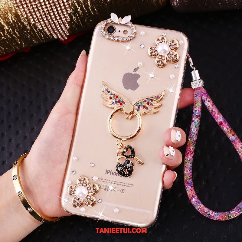 Etui iPhone Se Telefon Komórkowy Anti-fall Różowe, Futerał iPhone Se Miękki All Inclusive Rhinestone