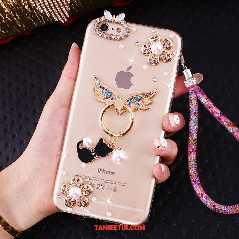 Etui iPhone Se Telefon Komórkowy Anti-fall Różowe, Futerał iPhone Se Miękki All Inclusive Rhinestone