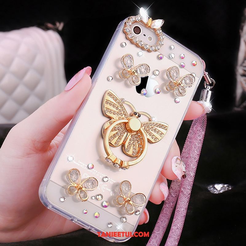 Etui iPhone Se Telefon Komórkowy Silikonowe Tendencja, Pokrowce iPhone Se Złoto Nowy Rhinestone