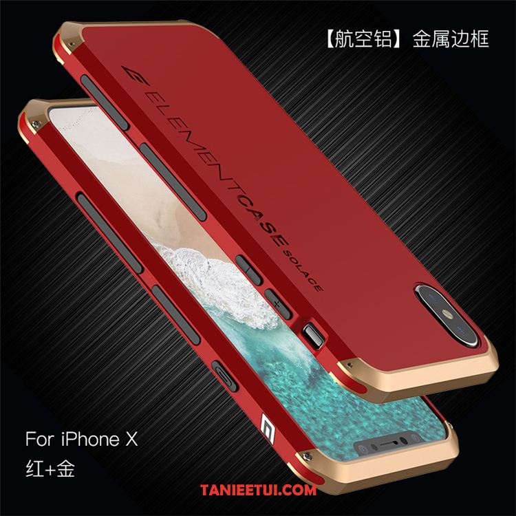 Etui iPhone X Anti-fall Ochraniacz Silikonowe, Futerał iPhone X Niebieski Metal Modna Marka