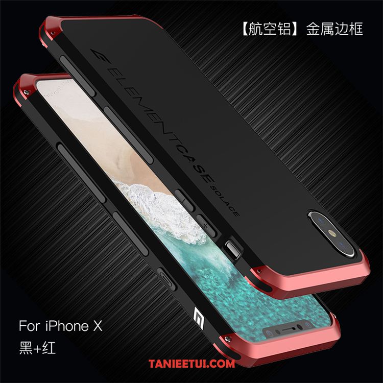 Etui iPhone X Anti-fall Ochraniacz Silikonowe, Futerał iPhone X Niebieski Metal Modna Marka