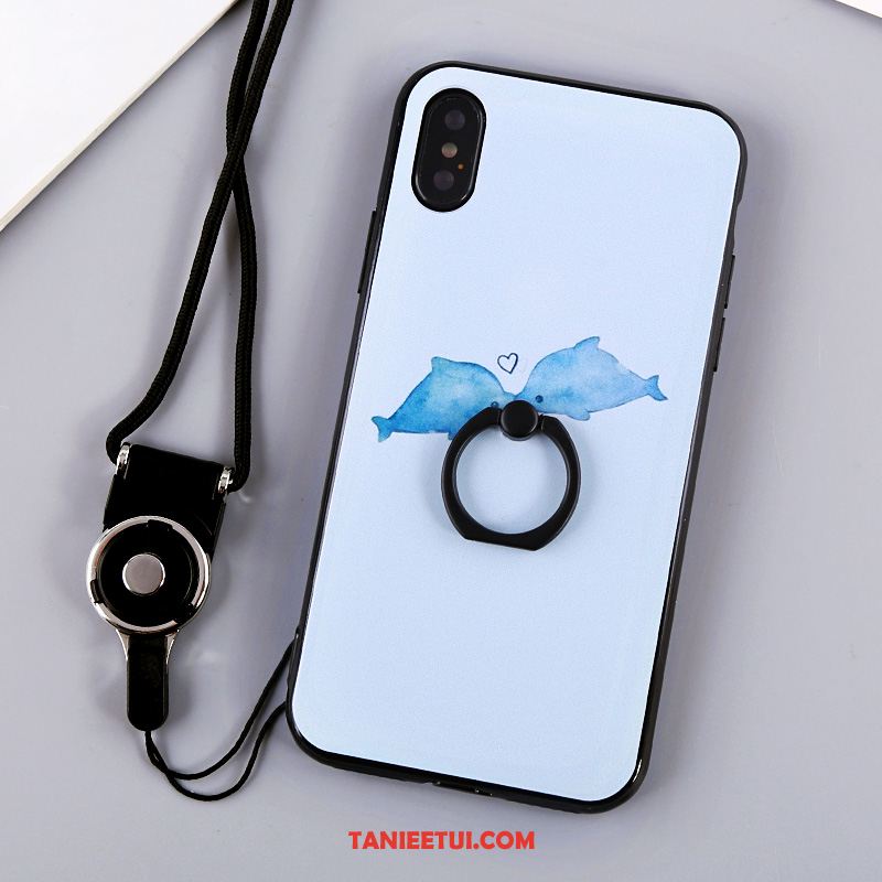 Etui iPhone X Klamra Ring Moda, Futerał iPhone X Wisząca Szyja Miękki Telefon Komórkowy