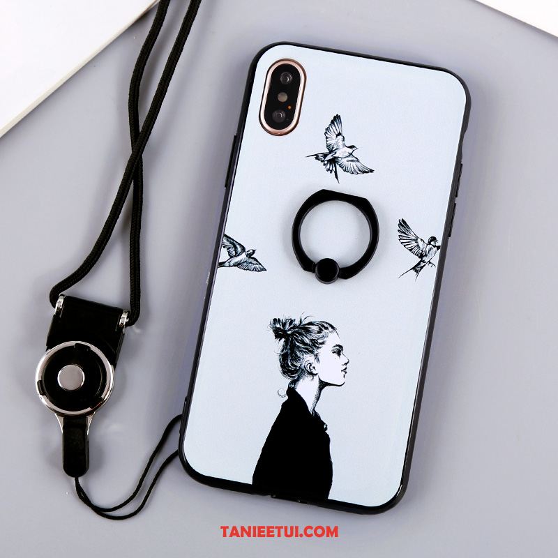 Etui iPhone X Klamra Ring Moda, Futerał iPhone X Wisząca Szyja Miękki Telefon Komórkowy