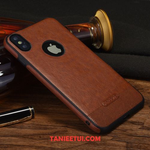 Etui iPhone X Nowy Czarny Prawdziwa Skóra, Futerał iPhone X Telefon Komórkowy Lekki I Cienki Ochraniacz