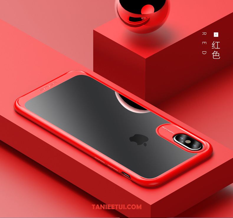 Etui iPhone X Nowy Przezroczysty Ochraniacz, Futerał iPhone X Granica Czerwony Silikonowe