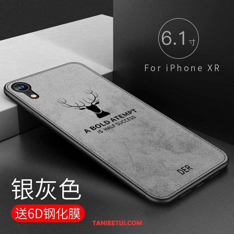 Etui iPhone Xr Cienkie Nubuku Silikonowe, Obudowa iPhone Xr Płótno Ochraniacz Kreatywne