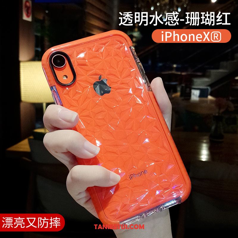 Etui iPhone Xr Silikonowe Cienkie Czerwony Netto, Pokrowce iPhone Xr Modna Marka Telefon Komórkowy Anti-fall