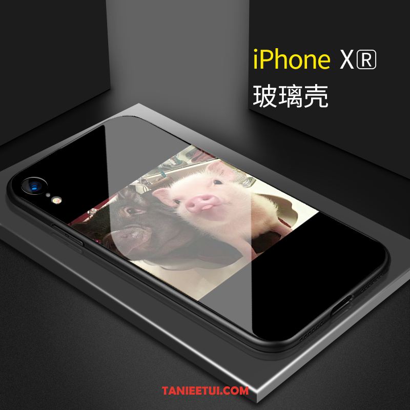 Etui iPhone Xr Telefon Komórkowy Mały Piękny, Pokrowce iPhone Xr Czerwony Netto Czarny Szkło