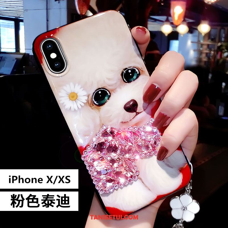 Etui iPhone Xs All Inclusive Wiszące Ozdoby Silikonowe, Pokrowce iPhone Xs Kreskówka Piękny Niebieski