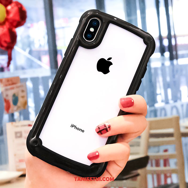 Etui iPhone Xs Anti-fall Silikonowe Przezroczysty, Pokrowce iPhone Xs Modna Marka Miękki Czerwony Netto