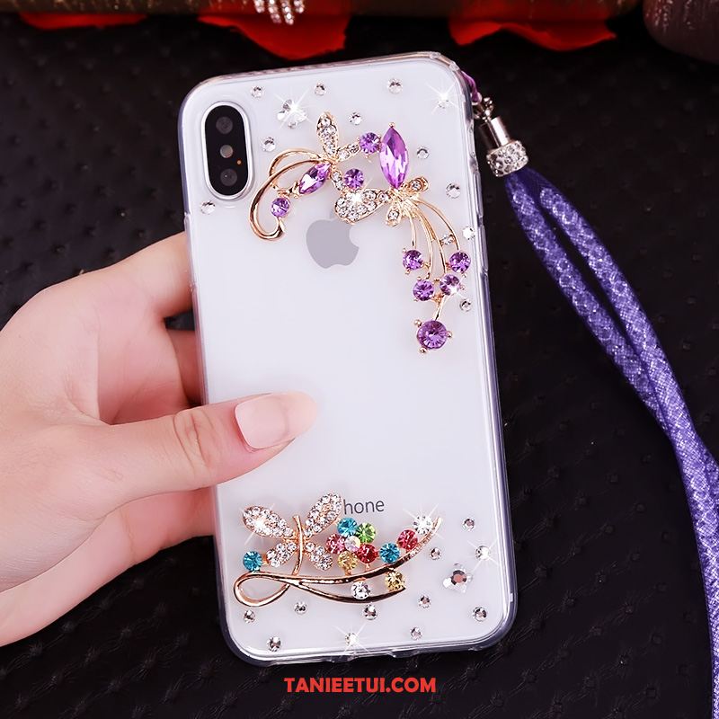 Etui iPhone Xs Czerwony Wisząca Szyja Kreatywne, Pokrowce iPhone Xs Miękki Wspornik Ring