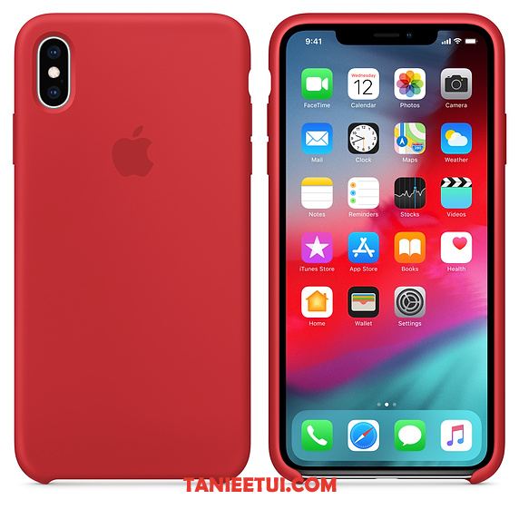 Etui iPhone Xs Jednolity Kolor Silikonowe Anti-fall, Futerał iPhone Xs Miękki Czerwony Netto Nowy