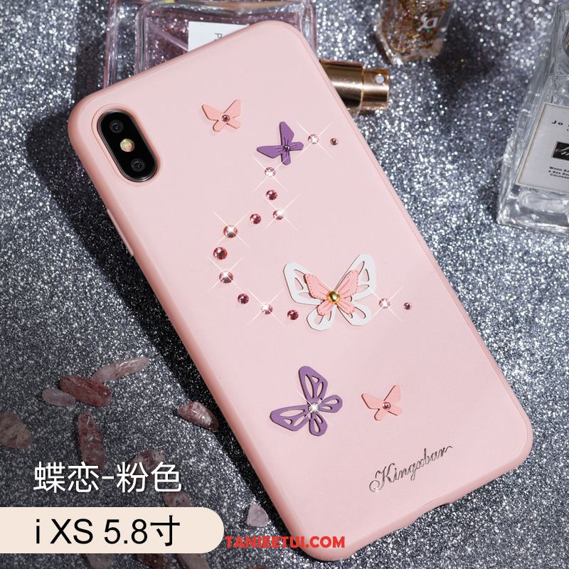 Etui iPhone Xs Luksusowy Telefon Komórkowy Cienkie, Futerał iPhone Xs Rhinestone Moda Skórzany Futerał