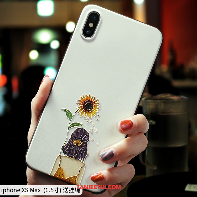 Etui iPhone Xs Max Anti-fall Cienkie Nubuku, Futerał iPhone Xs Max Żółty Kreskówka All Inclusive