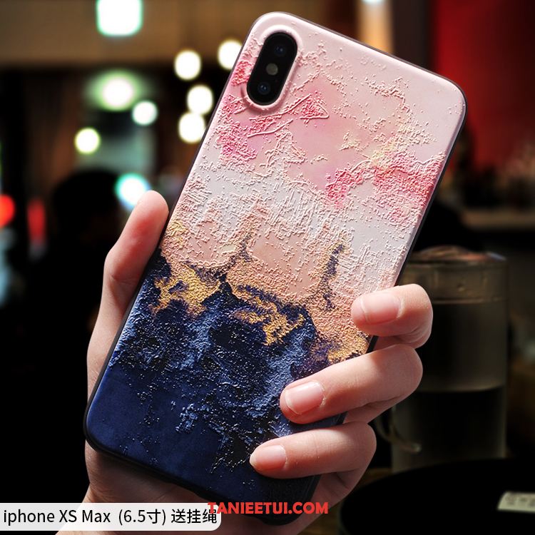 Etui iPhone Xs Max Czarny Modna Marka Nowy, Pokrowce iPhone Xs Max Nubuku Wiszące Ozdoby Tendencja