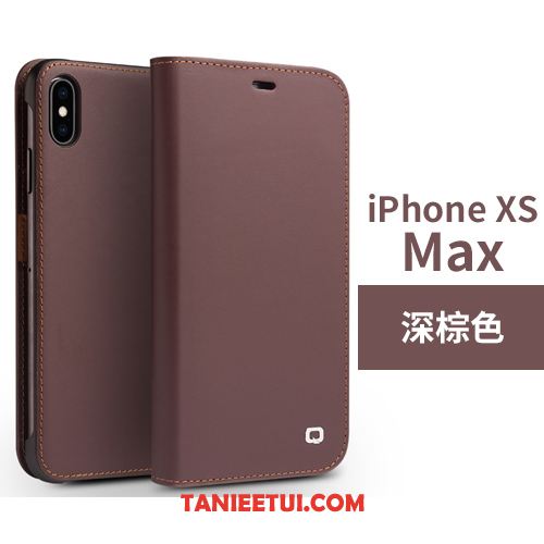 Etui iPhone Xs Max Skórzany Futerał Wysoki Koniec Biznes, Obudowa iPhone Xs Max Telefon Komórkowy Anti-fall Klapa