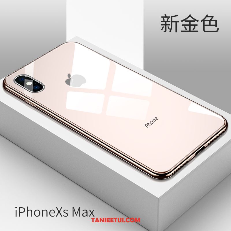 Etui iPhone Xs Max Szkło Modna Marka Anti-fall, Pokrowce iPhone Xs Max Przezroczysty Czerwony Telefon Komórkowy