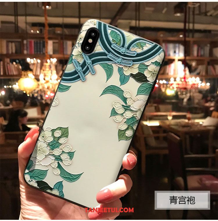 Etui iPhone Xs Max Zielony Pałac Wiatr, Futerał iPhone Xs Max Chiński Styl Sakura Telefon Komórkowy